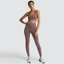 Load image into Gallery viewer, seamless hyperflex workout set sport leggings and top set yoga outfits for women sportswear athletic clothes gym sets 2 piece