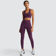 Load image into Gallery viewer, seamless hyperflex workout set sport leggings and top set yoga outfits for women sportswear athletic clothes gym sets 2 piece