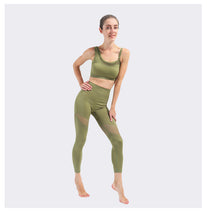 Load image into Gallery viewer, Women Tracksuit Yoga Set One Shoulder Seamless Fitness Suit Running Sport Bra Yoga Pants Leggings Female Costume Gym Clothing
