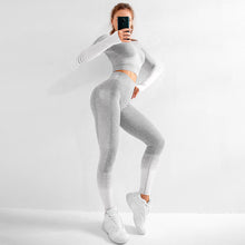 Load image into Gallery viewer, Seamless Women Yoga Set Long Sleeve Top High Waist  Sport Leggings Gym Clothes  Sport Suit short Gym Suit Fitness Sets for Women
