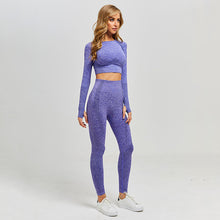 Load image into Gallery viewer, Women Vital Seamless Yoga Set Gym Clothing Fitness Leggings+Cropped Shirts Sport Suit Women Long Sleeve Tracksuit Active Wear
