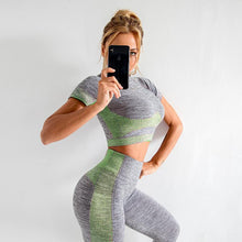 Load image into Gallery viewer, Seamless Women Yoga Set Long Sleeve Top High Waist  Sport Leggings Gym Clothes  Sport Suit short Gym Suit Fitness Sets for Women
