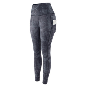 Dye Tight Leggings Sports Women Fitness With Pocket Yoga Pants Stretch Workout Leggings Patchwork Slim Gym Leggings