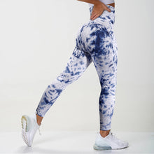 Load image into Gallery viewer, Dye Tight Leggings Sports Women Fitness With Pocket Yoga Pants Stretch Workout Leggings Patchwork Slim Gym Leggings
