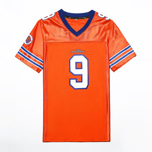 The Waterboy Movie Football #9 Bobby Boucher White Orange Jersey Stitched